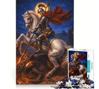 Puzzle da 1000 pezzi per adulti "Il cacciatore di draghi della fede" gioco rompicapo difficile per rafforzare l'amore tra le coppie 38x26cm