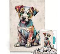Puzzle da 1000 pezzi per adulti: Il cagnolino geometrico gioco rompicapo difficile per rafforzare l'amore tra le coppie 38x52cm