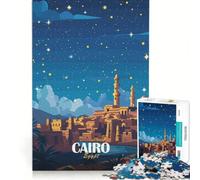 Puzzle da 1000 pezzi per adulti, Il Cairo, Egitto di notte, gioco impossibile, passatempo ideale per le vacanze, regalo di compleanno, regalo di viaggio, 38x26cm
