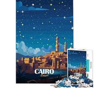 Puzzle da 1000 pezzi per adulti Il Cairo Egitto di notte gioco intellettuale gioco impossibile per tutta la famiglia regalo per donne e uomini (dimensioni 38x26cm)