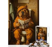 Puzzle da 1000 pezzi per adulti,il cane va in bagno,giocattoli antistress,regali per donne e uomini,gioco per famiglie,attività divertenti a casa,dimensioni 38x26cm