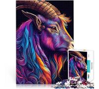 Puzzle da 1000 pezzi per adulti Il Capricorno cauto Difficile da completare ma divertente e umoristico con poster abbinato e foglio di quiz 75x50cm
