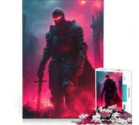 Puzzle da 1000 pezzi per adulti: Il Cavaliere Oscuro con gli occhi luminosi, gioco interattivo, ideale per genitori e figli, perfetto come regalo per tutta la famiglia 38x26cm