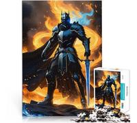 Puzzle da 1000 pezzi per adulti Il cavaliere oscuro in fiamme Per il divertimento in famiglia Migliorare l'amore tra le coppie 52x38cm