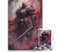 Puzzle da 1000 pezzi per adulti Il cavaliere oscuro in rosso, gioca e impara in modo intelligente, sentito per festeggiare, dimensioni 50x75cm