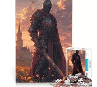 Puzzle da 1000 pezzi per adulti: Il Cavaliere Oscuro in un campo di fiori, gioco interattivo, interazione genitore-figlio, ideale come regalo per tutta la famiglia 38x26cm
