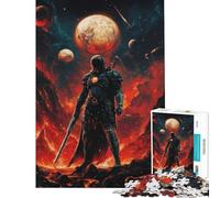 Puzzle da 1000 pezzi per adulti Il Cavaliere Oscuro nel Mondo di Lava Divertimento a casa rompicapo per le vacanze adatto a persone dai 14 anni in su (50x75cm)