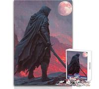 Puzzle da 1000 pezzi per adulti Il cavaliere oscuro sulle scogliere di lava Gioco di precisione per trascorrere un piacevole e tranquillo tempo libero Dimensioni: 38x26cm