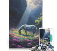 Puzzle da 1000 pezzi per adulti "Il Cavallo dell'Alba" gioco rompicapo assemblaggio di modelli per rafforzare l'amore tra le coppie 50x75cm