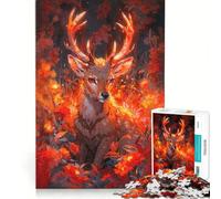 Puzzle da 1000 pezzi per adulti "Il Cervo Curioso" gioco rompicapo difficile per rafforzare l'amore tra le coppie 38x26cm
