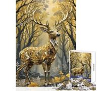 Puzzle da 1000 pezzi per adulti Il cervo Kintsugi Decorazione per la casa Giocattoli Opera d'arte Regalo Gioco educativo Difficile e stimolante Dimensioni 50x75cm