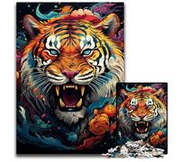 Puzzle da 1000 pezzi per adulti il colorato e psichedelico Re degli animali puzzle in legno attività educativa per le abilità cognitive miglioramento delle abilità cognitive 1000 pezzi (75x50 cm)
