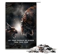 Puzzle da 1000 pezzi per adulti Il coraggio è più grande della paura Puzzle per adulti Puzzle in legno Gioco impegnativo 75x50cm