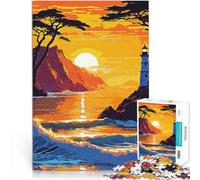 Puzzle da 1000 pezzi per adulti Il dipinto del tramonto Gioco di famiglia antistress sfida difficile Lista dei desideri con Babbo Natale 50x70cm