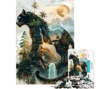 Puzzle da 1000 pezzi per adulti "Il dominio della pantera al chiaro di luna" Giocattolo antistress per adulti ideale per rilassarsi durante le vacanze o come regalo (Dimensioni 50x75cm)