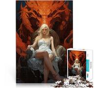 Puzzle da 1000 pezzi per adulti “Il drago dietro la donna” Fatto di legno，per età 14+ Decorazione della casa Ottimo regalo per i videogiochi。misurare：50x75cm/19.68x29.52pollice