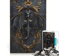 Puzzle da 1000 pezzi per adulti Il Drago d'Oro gioco rompicapo attività per famiglie compleanno e Natale 38x26cm