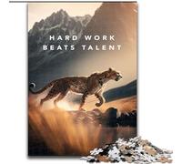Puzzle da 1000 pezzi per adulti "Il duro lavoro batte il talento". Puzzle da 1000 pezzi per adulti, interazione familiare e regalo divertente, design astratto vibrante (dimensioni 26x38cm).