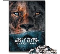 Puzzle da 1000 pezzi per adulti "Il duro lavoro batte il talento", puzzle in legno, regalo perfetto per compleanni, feste e decorazioni per la casa, 1000 pezzi(50x75cm)
