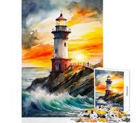 Puzzle da 1000 pezzi per adulti "Il faro al tramonto" gioco per famiglie ideale per le vacanze a casa giocattolo educativo (38x26cm)