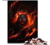 Puzzle da 1000 pezzi per adulti "Il gatto dall'inferno", puzzle in legno per adolescenti, gioco interattivo per famiglie, regalo di sfida, 1000 pezzi(50x75cm)