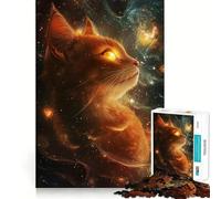 Puzzle da 1000 pezzi per adulti "Il Gatto del Cosmo" - Gioco di logica e precisione con bordi netti,ideale per momenti di relax e svago,perfetto come regalo per le feste (38x52cm)