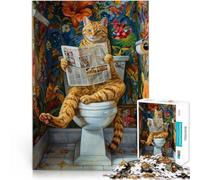 Puzzle da 1000 pezzi per adulti il gatto va in bagno Giocattolo educativo intellettuale decomprimente perché è ideale come regalo per tutta la famiglia 50x70cm