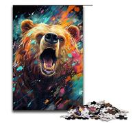 Puzzle da 1000 pezzi per adulti il gioco psichedelico colorato dell'orso è ideale come regalo per tutta la famiglia 75x50 cm.