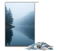 Puzzle da 1000 pezzi per adulti "Il lago nella nebbia sembra un paese delle fate". Il gioco è ideale come regalo per tutta la famiglia 1000 pezzi (75x50 cm).