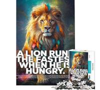 Puzzle da 1000 pezzi per adulti il leone corre più veloce gioco antistress migliora la memoria regalo di Natale o di compleanno (dimensioni 38x52cm)