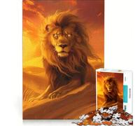 Puzzle da 1000 pezzi per adulti "Il leone nel vento" gioco interattivo interazione genitore-figlio ideale come regalo per tutta la famiglia 38x52cm