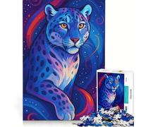 Puzzle da 1000 pezzi per adulti "Il leopardo delle nevi stellato" gioco rompicapo assemblaggio di modelli per rafforzare l'amore tra le coppie 38x52cm