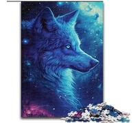 Puzzle da 1000 pezzi per adulti, Il Lupo Blu, realizzato in cartone, regalo di Natale per adolescenti, riduzione dello stress, fantastico per la famiglia, 1000 pezzi(26x38cm)