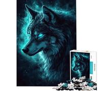 Puzzle da 1000 pezzi per adulti "Il lupo dagli occhi azzurri - Mistica" - Gioco rompicapo per adulti - Decorazione per la casa - Gioco stimolante - Regalo (dimensioni 38x52cm)