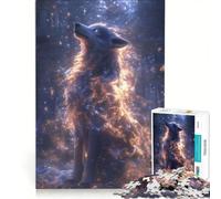 Puzzle da 1000 pezzi per adulti Il lupo di fuoco nel vortice della magia, gioco impossibile, antistress, compleanno e Natale 50x75cm