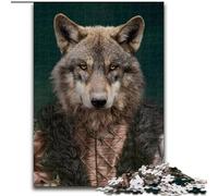 Puzzle da 1000 pezzi per adulti "Il lupo medievale", puzzle in cartone, idea regalo per le feste, opera d'arte umoristica, opera d'arte dettagliata, 1000 pezzi(26x38cm)