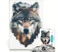 Puzzle da 1000 pezzi per adulti "Il lupo nella foresta" giocattolo educativo rilassante e stimolante per la mente collezione d'artista belle arti 50x75cm