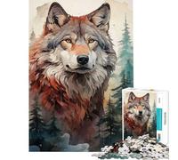 Puzzle da 1000 pezzi per adulti "Il Lupo Selvaggio" gioco per famiglie analisi e logica sfida educativa (dimensioni 38x52cm)