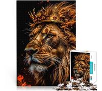 Puzzle da 1000 pezzi per adulti Il maestoso re leone Difficile da completare ma divertente e umoristico Migliorare l'amore tra le coppie 75x50cm