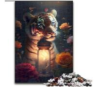 Puzzle da 1000 pezzi per adulti, Il magico cucciolo di tigre, in cartone, intrattenimento rilassante, perfetto regalo di Natale e decorazione per la casa, 1000 pezzi(26x38cm)