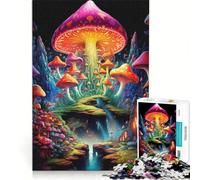 Puzzle da 1000 pezzi per adulti Il magico mondo dei funghi gioco interattivo antistress compleanno e Natale 38x52cm