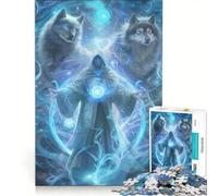 Puzzle da 1000 pezzi per adulti: Il Mago con i Due Lupi Bianchi gioco divertente allena la mente e la manualità ideale come regalo per tutta la famiglia 50x75cm