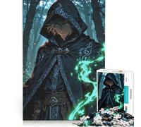 Puzzle da 1000 pezzi per adulti "Il mago incappucciato del bosco oscuro", gioco educativo, analisi e logica, regalo per donne 50x75cm