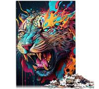 Puzzle da 1000 pezzi per adulti: il misterioso leopardo di precisione puzzle gioco di famiglia, antistress sfida difficile 26 x 38 cm