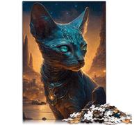 Puzzle da 1000 pezzi per adulti Il mito del gatto Sphynx per alleviare lo stress tutta la famiglia per adolescenti dai 14 anni in su, 26 x 38 cm