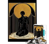 Puzzle da 1000 pezzi per adulti "Il peso dell'oro" con figure dorate in stile Art Déco gioco educativo rompicapo sfida impegnativa gioco per famiglie (50x75cm)