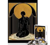 Puzzle da 1000 pezzi per adulti "Il peso dell'oro" Figure dorate Decorazione per la casa Art Déco Giocattoli Regali di compleanno Giochi rilassanti Decompressione intellettuale Dimensioni 38x52cm