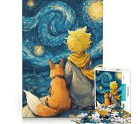 Puzzle da 1000 pezzi per adulti: Il Piccolo Principe e la Volpe che osservano le stelle gioco rompicapo divertente antistress per rafforzare l'amore tra le coppie 38x52cm