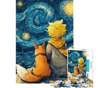 Puzzle da 1000 pezzi per adulti "Il Piccolo Principe e la Volpe che osservano le stelle" regalo perfetto Puzzle per adulti decorazione da parete regalo per amici e familiari (dimensioni 38x52cm)