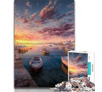 Puzzle da 1000 pezzi per adulti Il porto al tramonto 1000 pezzi fai da te arte murale moderna arredamento per la casa (26x38cm)